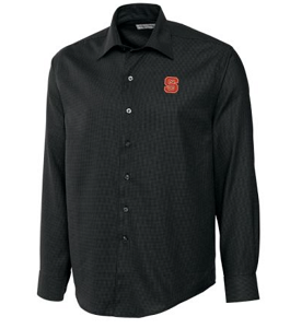 NC State Wolfpack Men's LS Epic Easy Care Dobby Shirt - Black